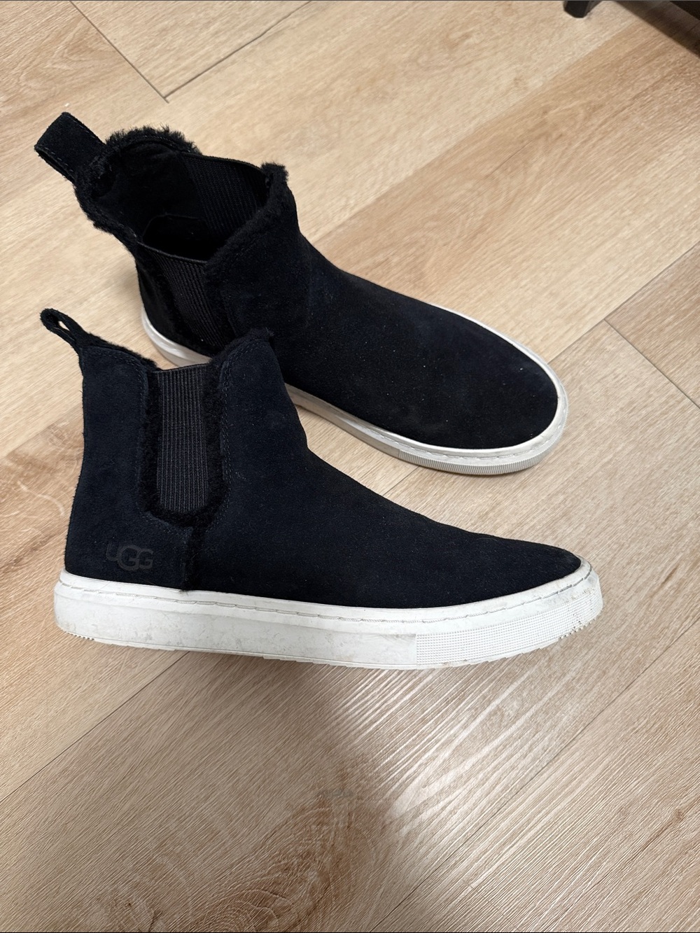 UGG Black Suede Chelsea-Style Slip-On Sneakers